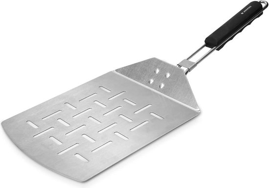 Engelhart & Söhne │ Premium pizzaschep – pizzaschep van roestvrij staal & beukenhout – extra lange staaf [83 cm] – afschroefbaar – pizzaschep oven – met lus – pizza, brood, flambé