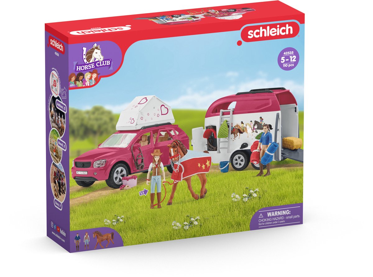 schleich HORSE CLUB Speelfigurenset - Avontuur met auto en paardentrailer - Kinderspeelgoed voor Jongens en Meisjes - 5 tot 12 jaar - 18 Onderdelen - 42535 — afbeelding 20