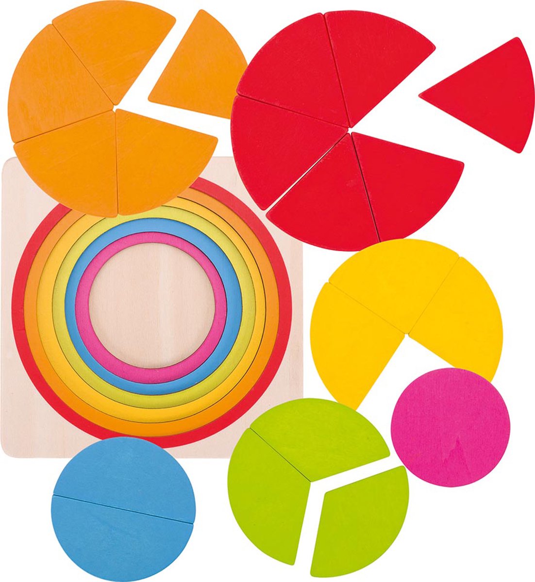 GOKI Puzzel - Cirkel - 21 Stukjes - 6 Lagen - 12X12X2,1Cm - Hout - 4 Jaar — afbeelding 2
