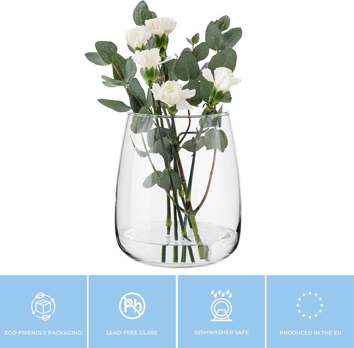 Hewory Glazen Bloemenvaas Set Van 36, Glazen Vazen Voor Bloemen 20cm Tall Bud Vase Helder Kristal Enkele Steel Vaas Voor Tafelpresentatie, Grote Dunne Bloemenvazen Voor Woonkamer Bruiloft Decor