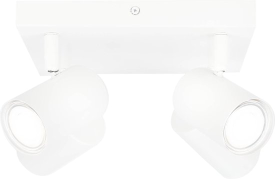 Ledvion - LED Plafondspot, Wit 3-lichts, Dimbaar, 5W, 6500K, Rechthoekig, GU10 fitting, IP20, kantelbaar, incl. GU10 lamp
