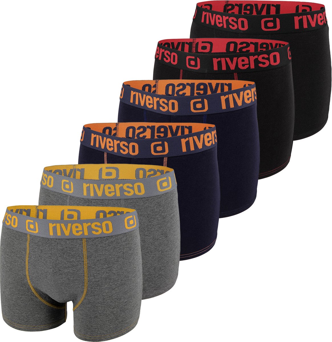riverso Heren Boxershorts RIVOle 6-Pack Veelkleurig XL