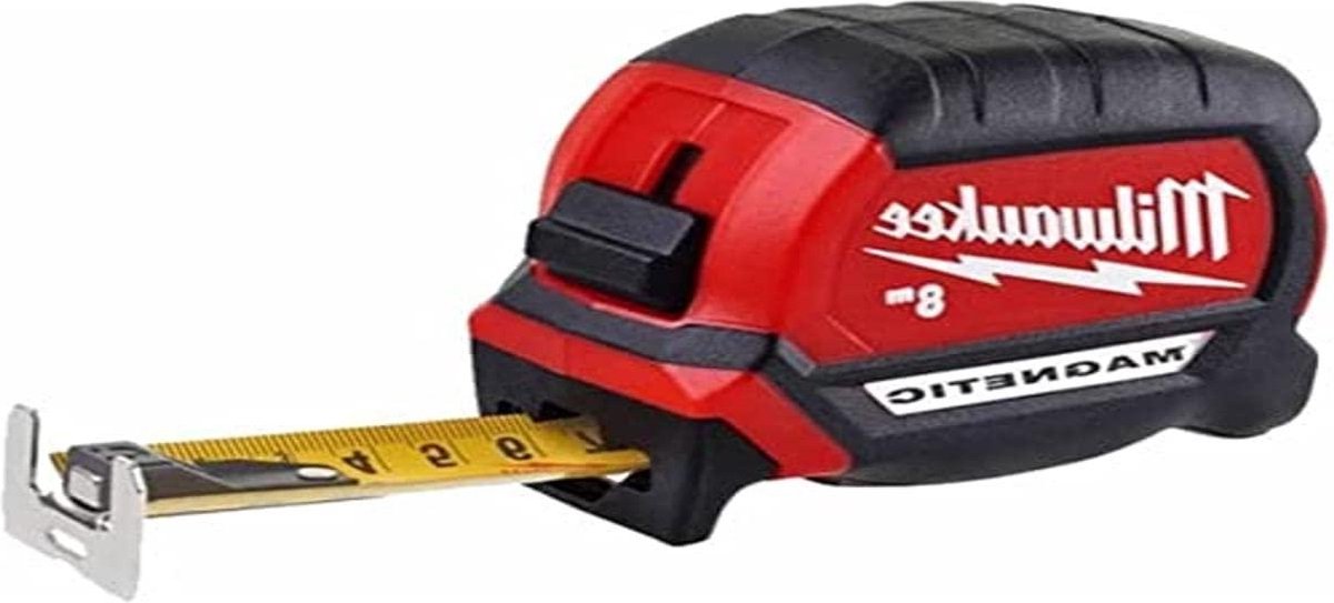 Magnetische Meetlint 8m (breedte 33mm) - Metrisch - Sterke Magneet - Duurzaam Metaal