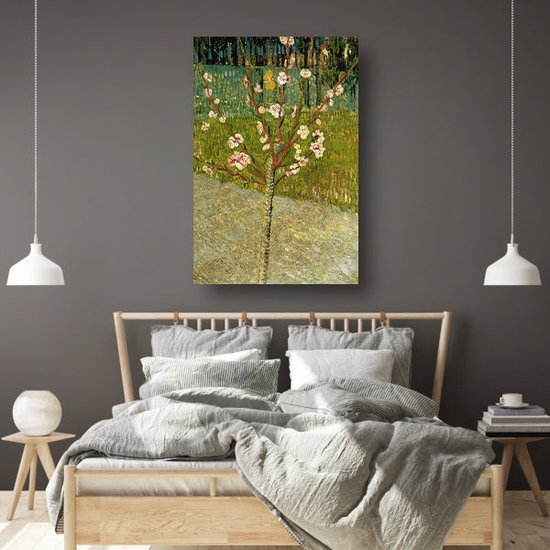 Amandelboom in bloei - Vincent van Gogh posters - Boom wanddecoratie - Poster Natuur - Muurdecoratie klassiek - Woonkamer posters - Slaapkamer wanddecoratie poster 100x150 cm