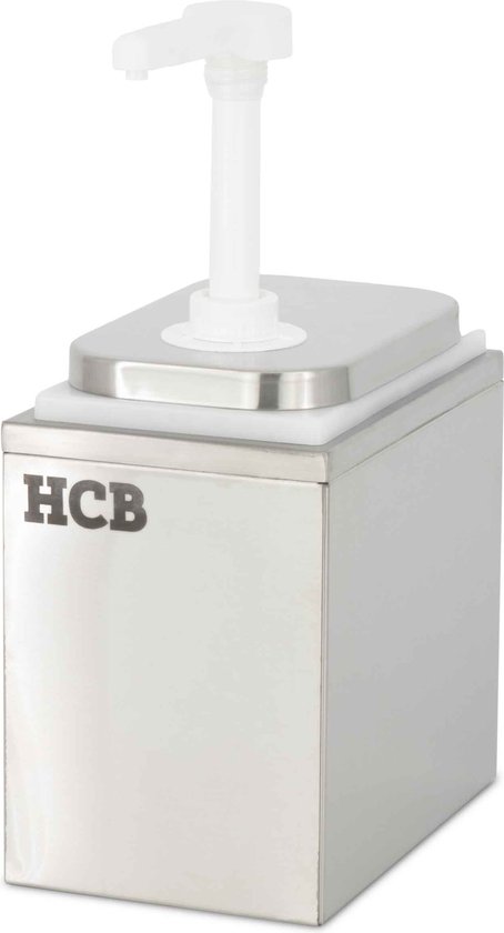 Foto: Hcb professionele horeca sauspomp 2 liter rvs inox sausdispenser dispenser 13x20x21 cm bxdxh 1 5 kg 1413