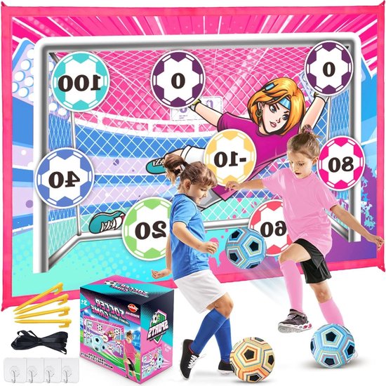 Set Football Enfant – But Flanelle 3-8 Ans Avec 2 Ballons Velcro, Fixation Murale, Sac Transport