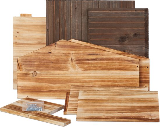 Egelhuis - hout - met bodem - 2 kamers - 24 x 46 x 33,5 cm - bruin