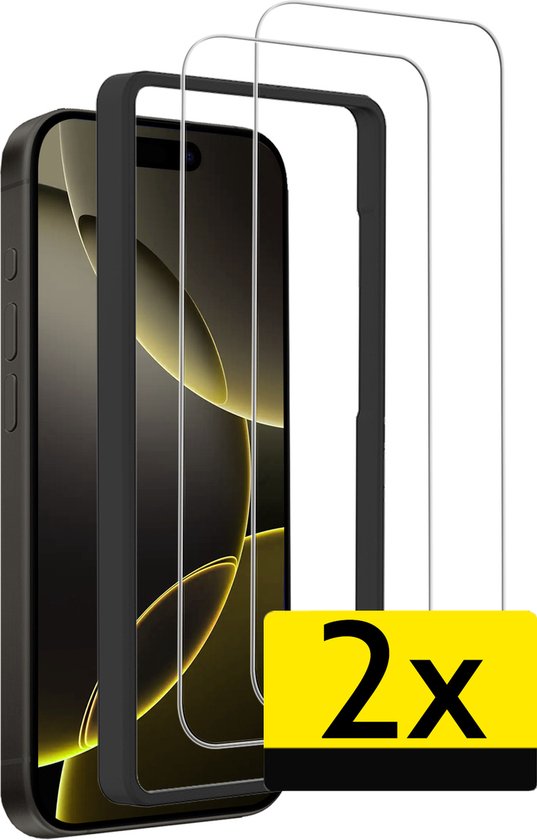 Screenprotector - Geschikt voor - iPhone 16 Pro - Screenprotector Met Installatie Frame Beschermglas Gehard Glas - Screenprotector Geschikt voor iPhone 16 Pro Screenprotector Met Frame - 2 Stuks