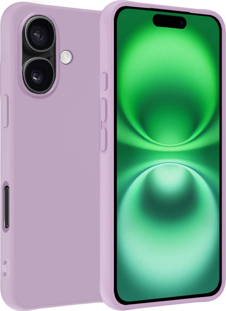 Hoesje Geschikt voor Apple iPhone 16 - Sterk & Shockproof - Hoes Cover - Siliconen Case - Lila