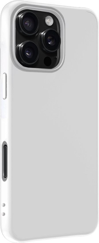 Coque pour iPhone 16 Pro Coque en Siliconen avec 2x films de protection d'écran - Coque pour iPhone 16 Pro Coque en Siliconen - Wit