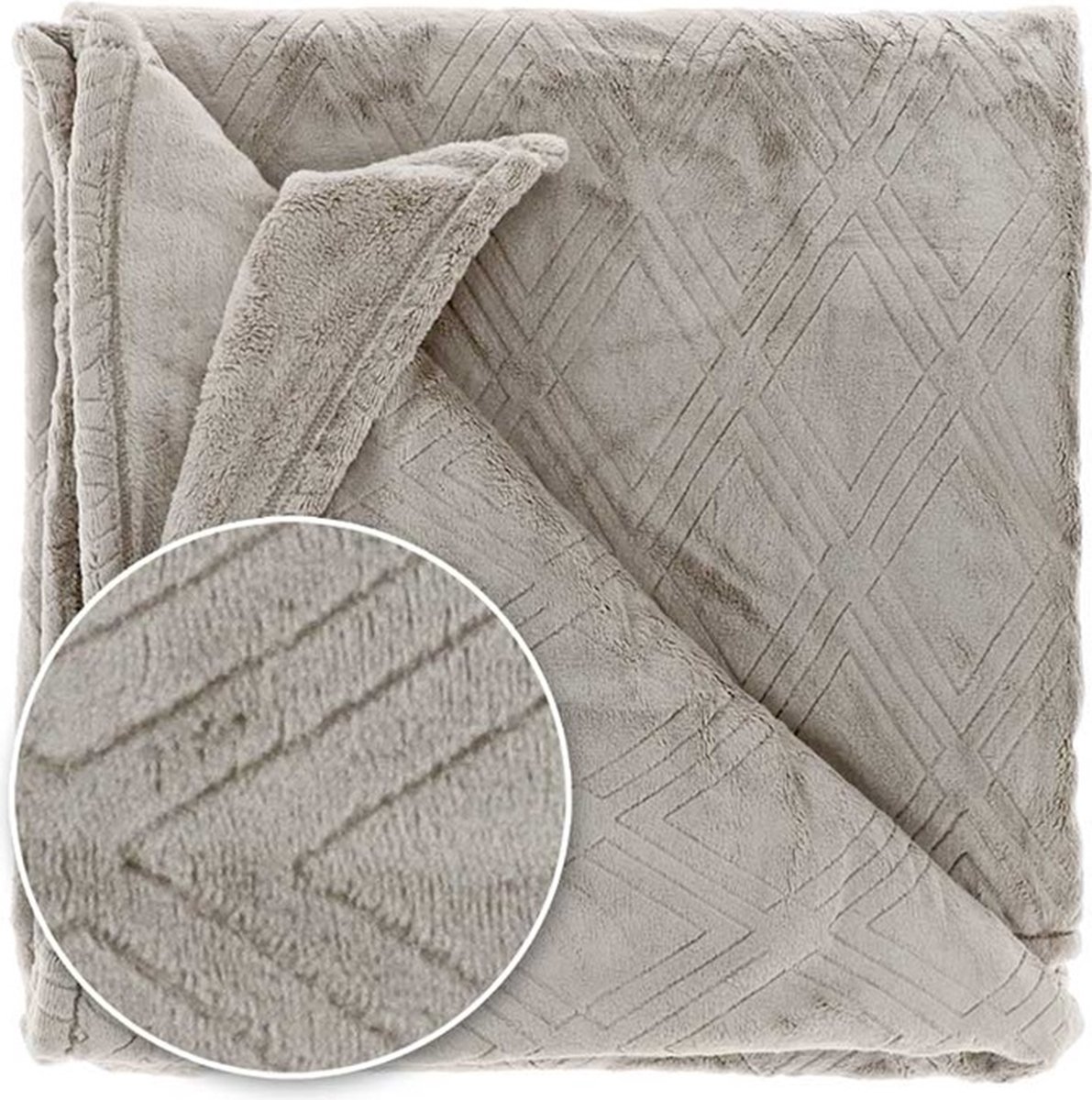 Unique Living D- Unique Living | Plaid Auke 150x200cm chateau grey Grijs