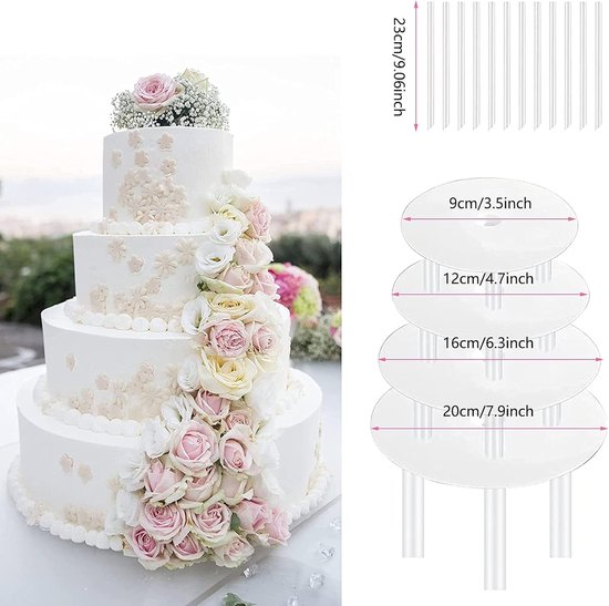 Présentoir Gâteau Mariage – Modèle Cœurs Superposés 3 Étages