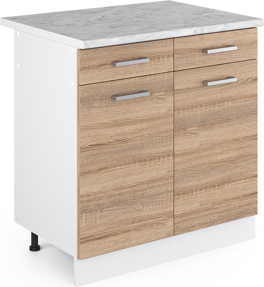 Vicco R-Line Universele onderkast – 80 cm met laden en deuren, met werkblad Sonoma