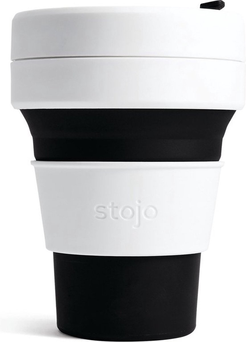 Stojo - Pocket Cup - Koffie / Theebeker - 355 ml - Herbruikbaar - Opvouwbaar - Black