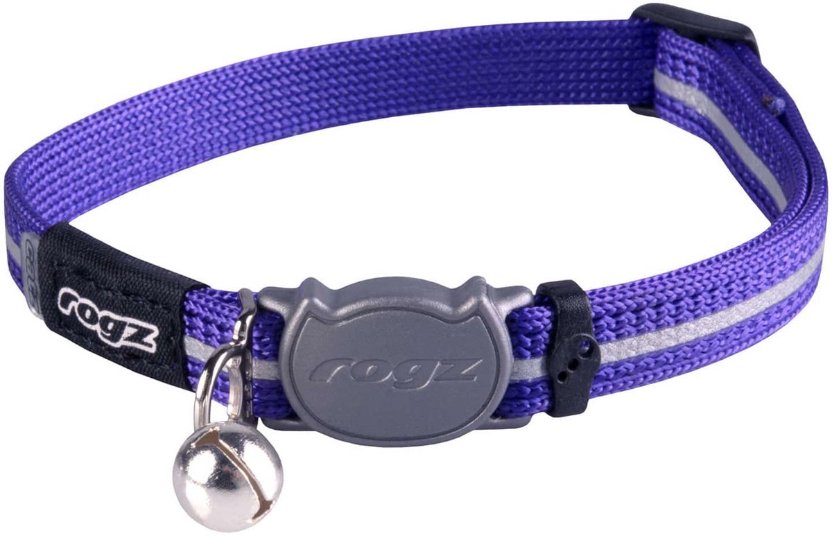 Rogz Alleycat Halsband Paars - Kattenhalsband - Small 20-31 Cm