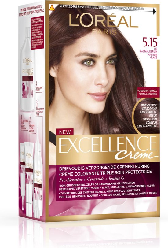 L’Oréal Paris Excellence Crème 5.15 - Licht Kastanjebruin - Permanente Haarkleuring