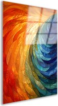 Patronen glasschilderij - Abstractie muurdecoratie - Muurdecoratie Vormen - Modern schilderij - Plexiglas schilderijen - Woonkamer decoratie acrylglas 60x90 cm
