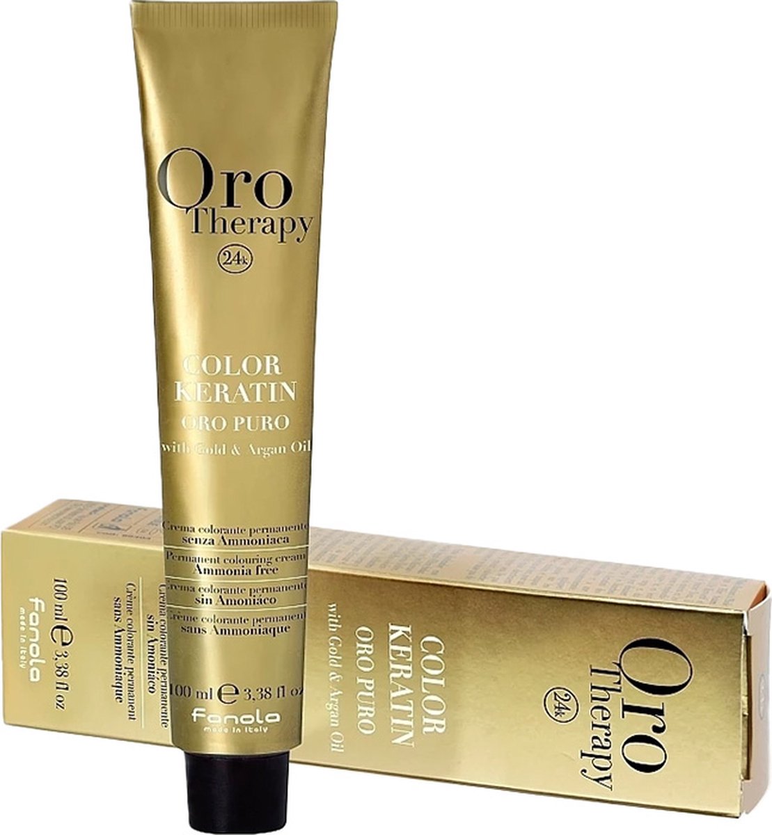 Fanola Haarverf Orotherapy Color Keratin Permanent Colouring Cream 8.3 Light Blonde Golden