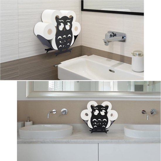 Toiletpapierhouder - metaal - 16,5x13x53,5 cm