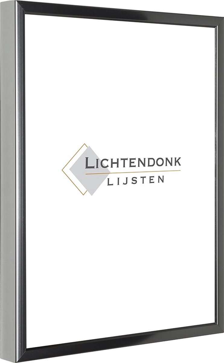 Aluminum Changing Frame 13 x 18 Chrome Anthracite (gloss) - UV-resistant Clear Acrylite - Museum quality