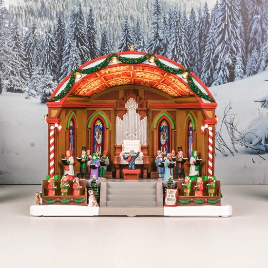 Lemax - 'Christmas At The Park Pavilion' - Verlichte Sights & Sounds met animatie & muziek - Inclusief adapter