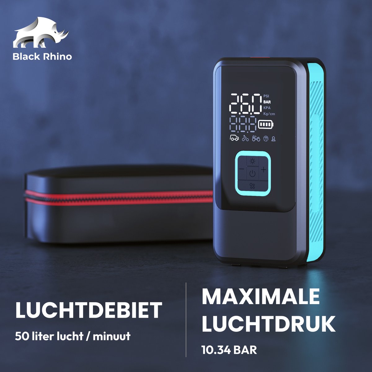 Black Rhino AeroBoost T-3 - Krachtige Autobanden Pomp thumbnail 5