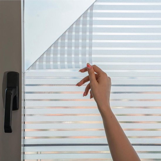 Raamfolie Privacy Frosted Strand Zeegezicht Statische Cling Venster Stickers Geen Lijm Venster Klampt UV Blokkerende Warmte Controle Raambekleding voor Thuis/Kantoor 35x70 cm