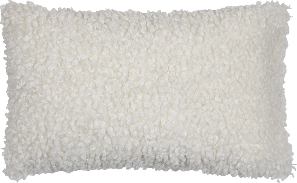 half kussen teddy krul wit 30x50cm