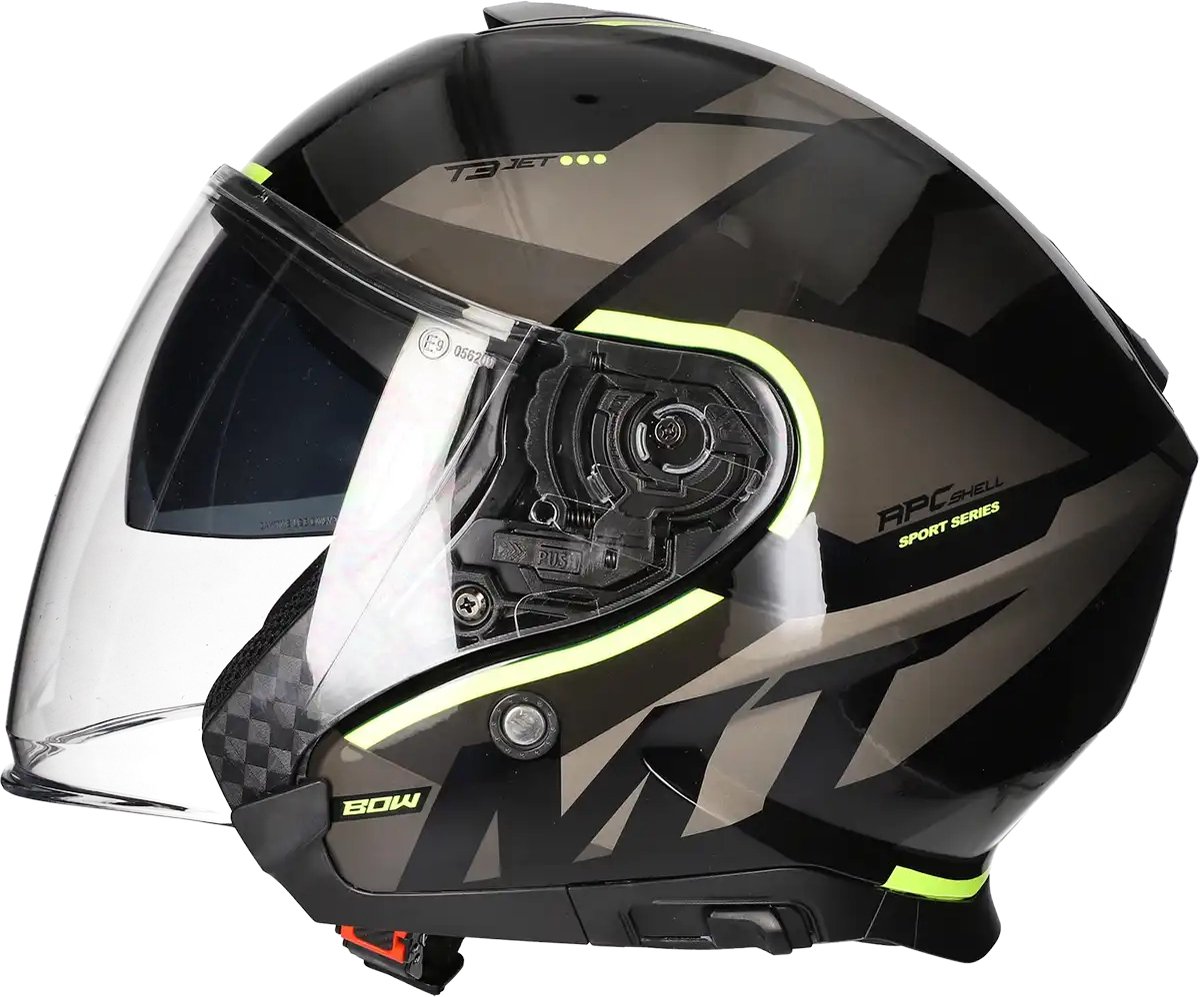MT Helm Thunder III Jet mat zwart / geel maat S