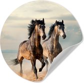 WallCircle® - Behangcirkel 30x30 cm - Muurstickers Paarden - Strand - Zee - Stof - Muurcirkel woonkamer - Wandcirkel slaapkamer - Kamer decoratie zelfklevend - Muurdecoratie accessoires