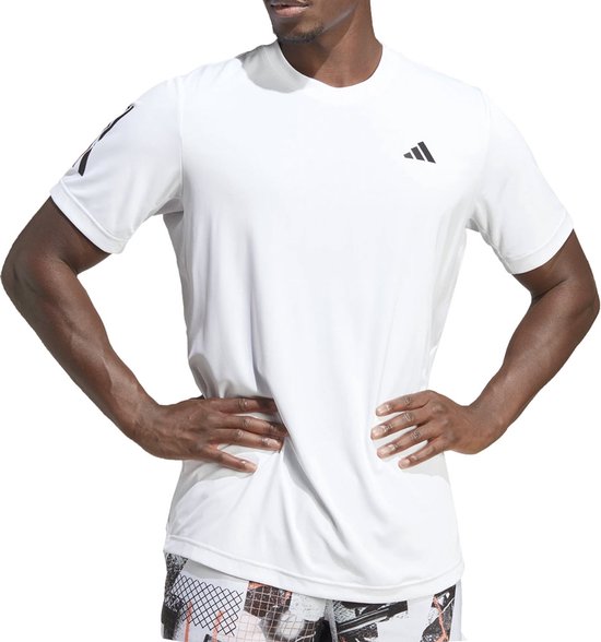 adidas Performance Club 3 Stripes Tennis T shirt Heren Wit XS bol
