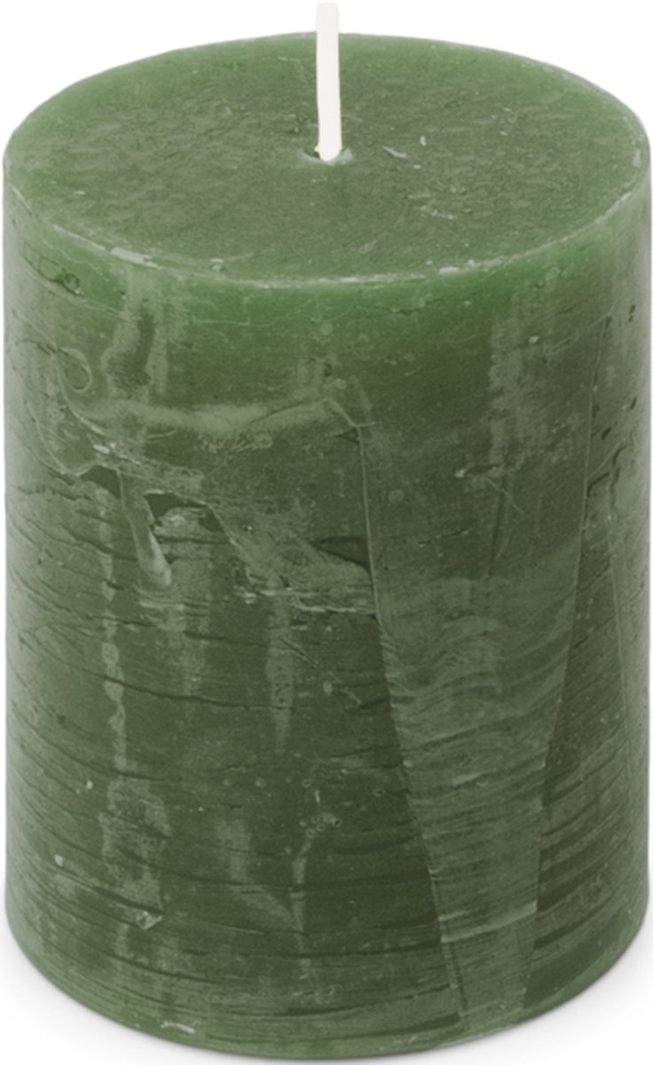 Kaars rustiek 70/95 mm donkergroen Spaas