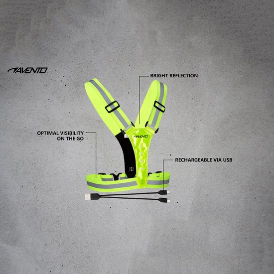 Avento Sport Veiligheidsvest - Oplaadbaar - USB-C - LED