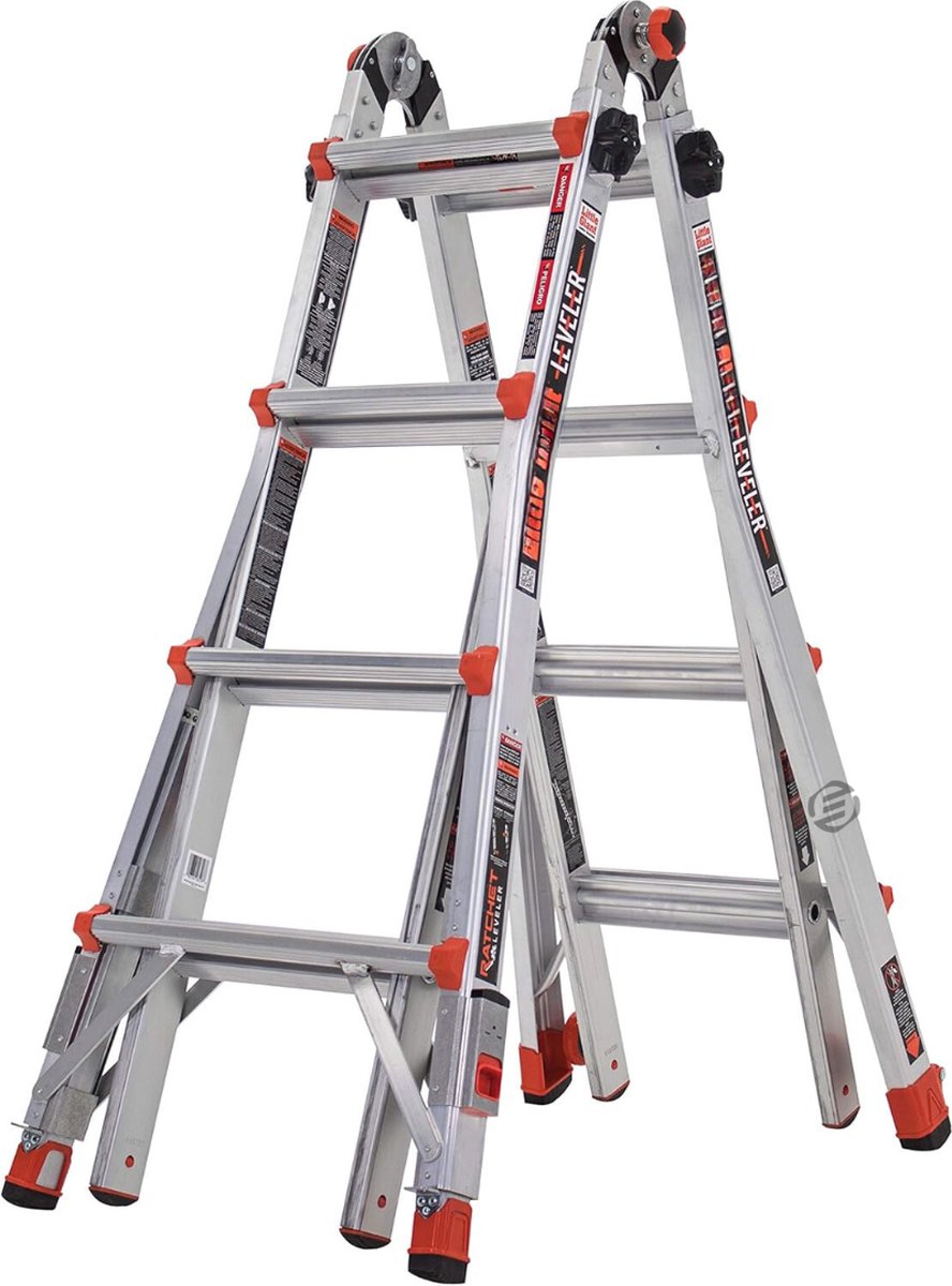 Equivera Huishoudtrap 7 Treden - Keukentrap - Huishoudtrap - Trapladder - Professionele Trap - Inklapbaar - 7 Treden