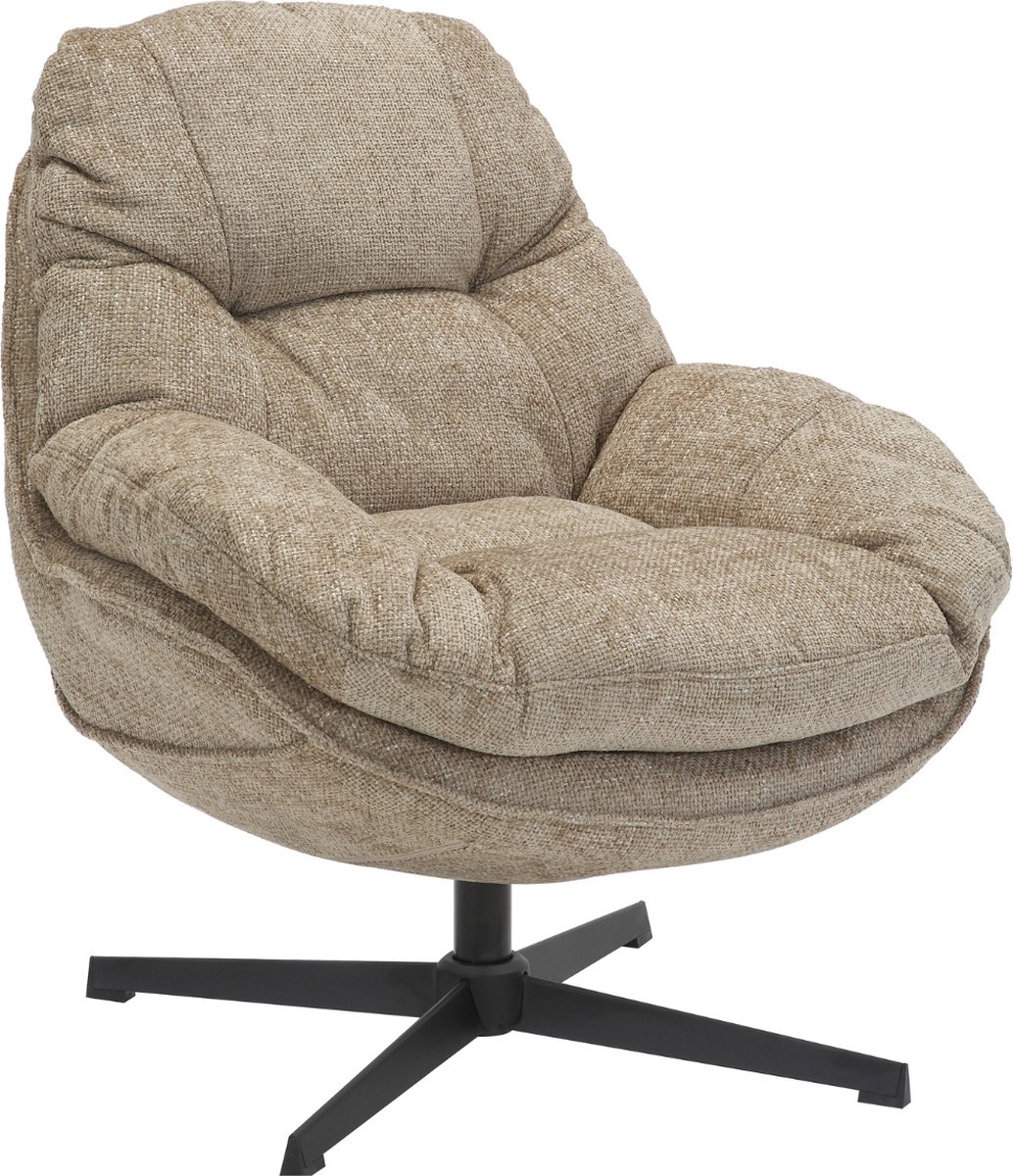 Giga Meubel Fauteuil Leonne - Stof/Metaal - Taupe