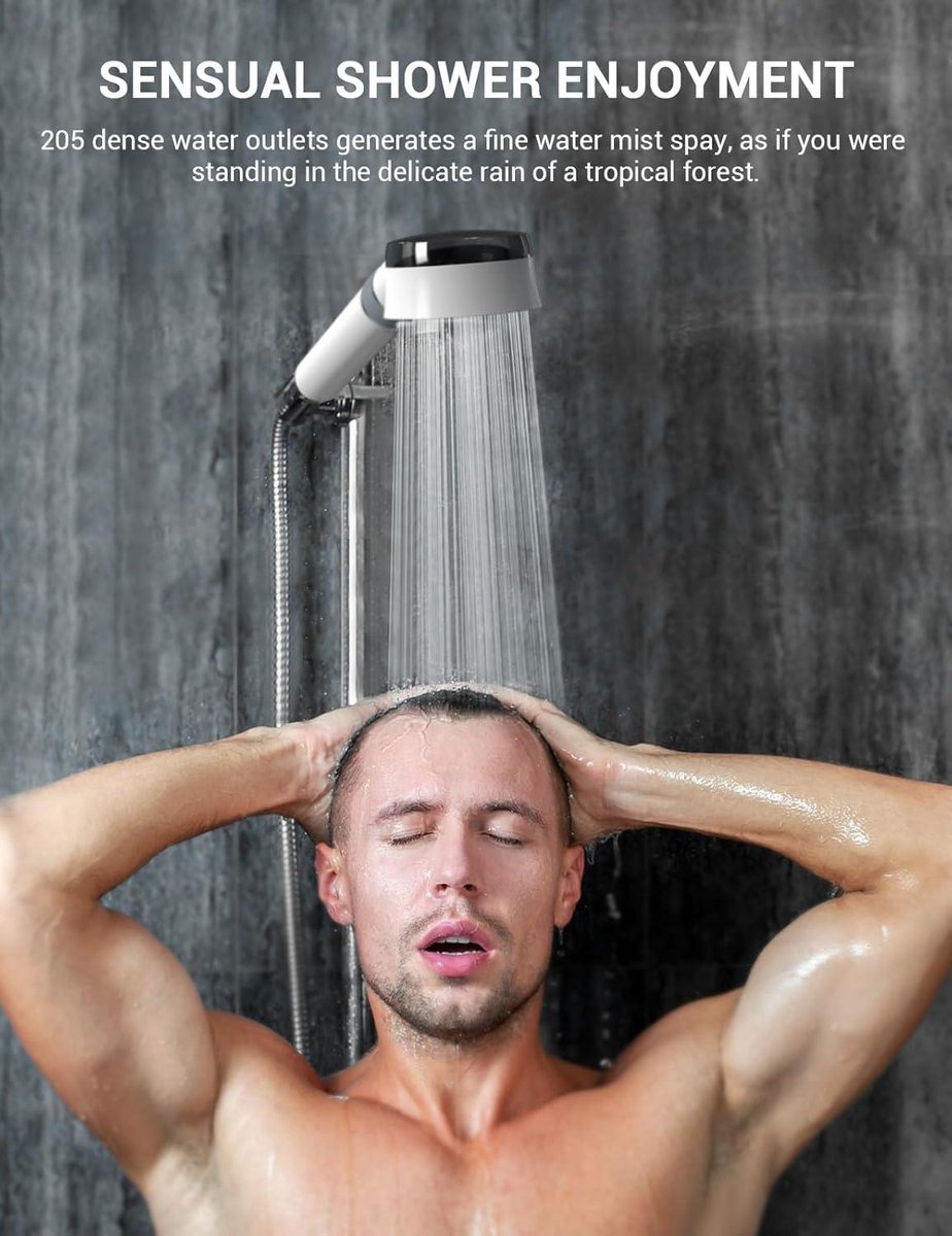 Alkanatur Douchefilter, verwijdert calciumsulfiet, fluoride en chloor voor een gezondere huid en haar, eenvoudige installatie, 30.000 liter