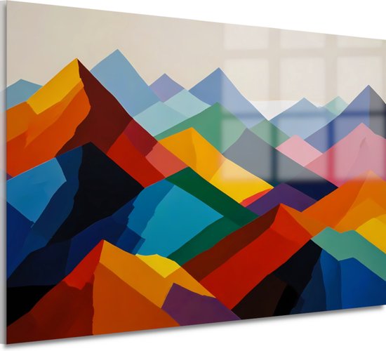 Bergen schilderijen glas - Landschap schilderijen glas - Schilderijen Abstracte kunst - Schilderijen op glas industrieel - Acrylglas schilderij - Woonkamer accessoires acrylglas 150x100 cm