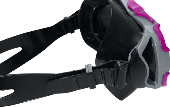 Snorkelmasker Dubbele Buis Siliconen Volledig Droog Duikmasker Zwemmasker Voor Volwassenen Duikbril  Maat  S   M (wit   Roze