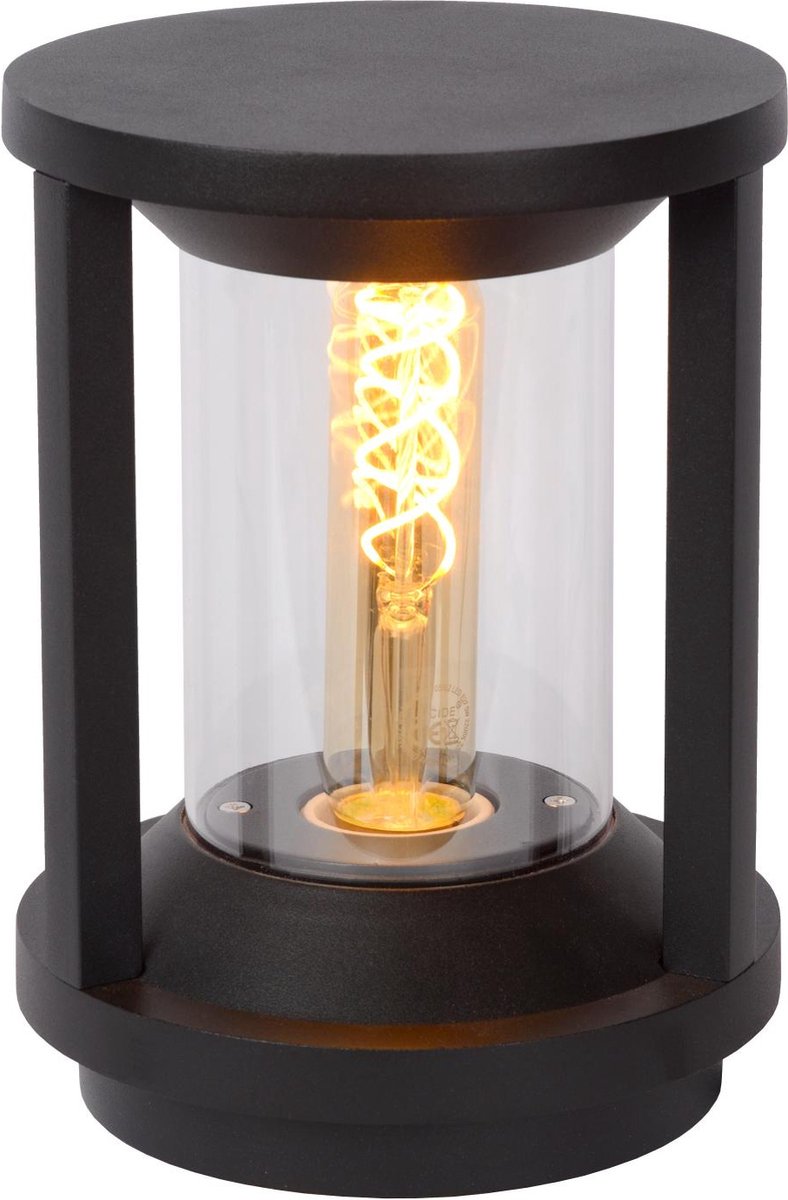 Lucide Cadix - Sokkellamp - Ø 16 cm - 1xE27 - IP65 - Zwart