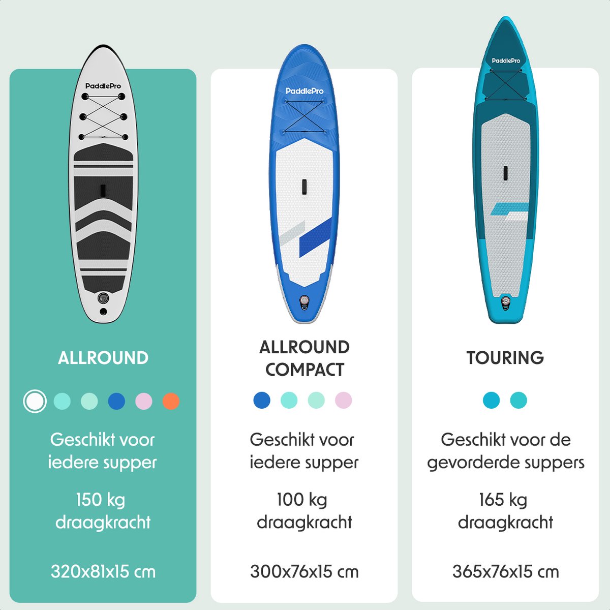 LifeGoods PaddlePro SUP Board - Opblaasbaar Paddle Board - Complete Set - Max. 150KG - 320x81cm - Wit/Zwart – foto 4