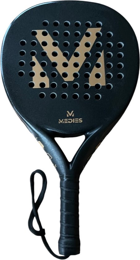 Medies Sports ® - Premium Padel racket - Padelracket - Padelrackets - EVA Black - 38mm - 360 gram - Black & Gold Line - inclusief padeltas