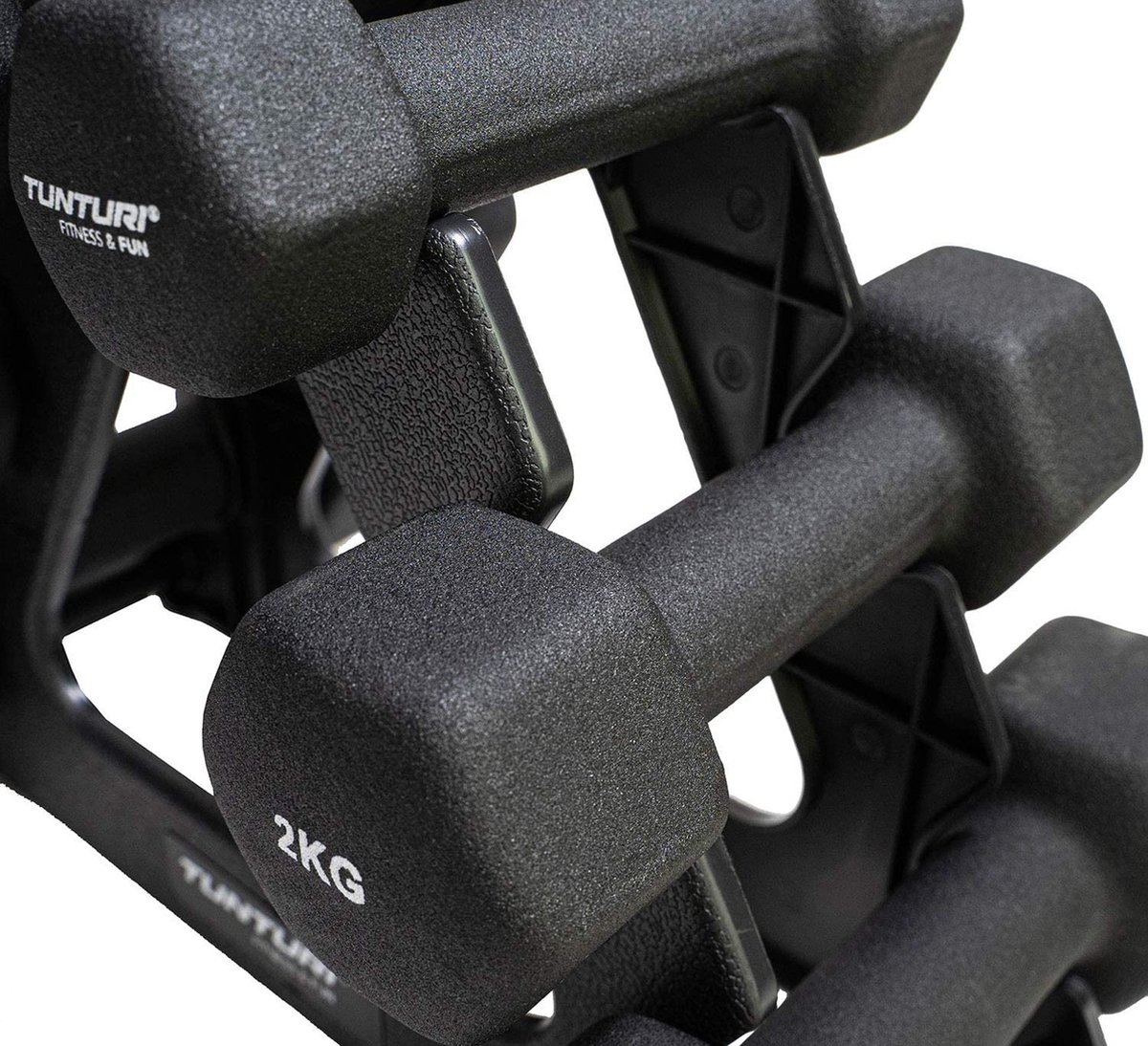 Tunturi Gewichten - Halterset - Dumbbell Set - Neopreen Dummbbells - 1 t/m 3kg - 3 Paar - Incl. gratis fitness app – foto 3