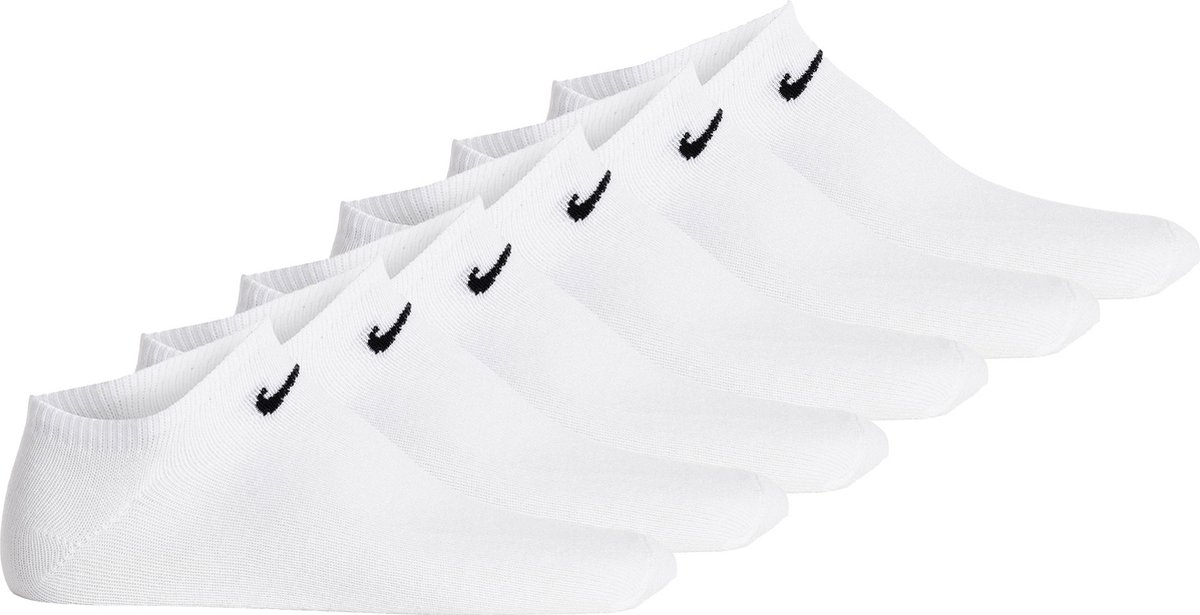 Nike Sokken Lightweight No Show Sneaker 3P Set van 6 Wit