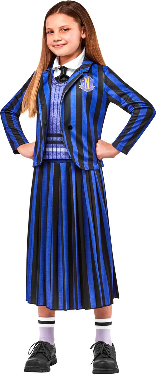 RUBIES FRANCE - Enid schooluniform kostuum - Wednesday voor kinderen - 128/140 (9-10 jaar)