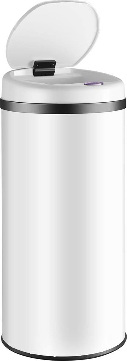 Automatische Vuilnisbak Met Sensor 50L - Waterdichte Ronde Afvalemmer met USB Oplaadbaar Led-display