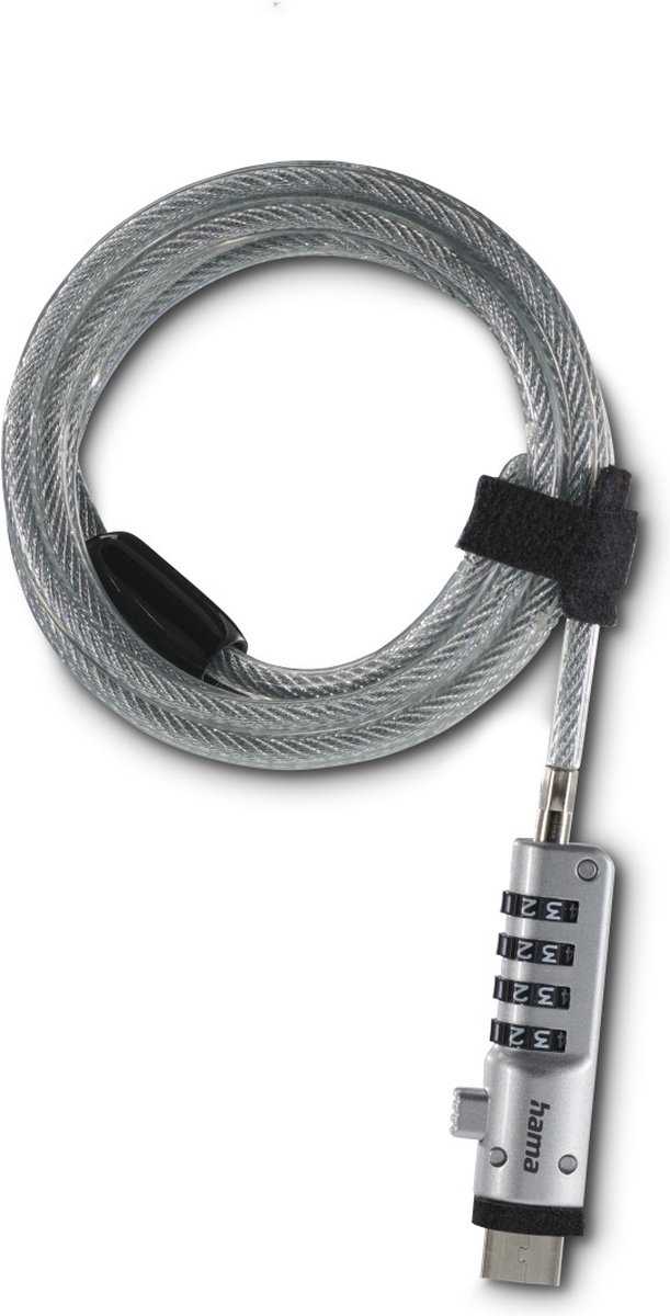 Hama Laptopslot Cijferslot 40 mm USB-Notebookschloss mit Zahlenkombination