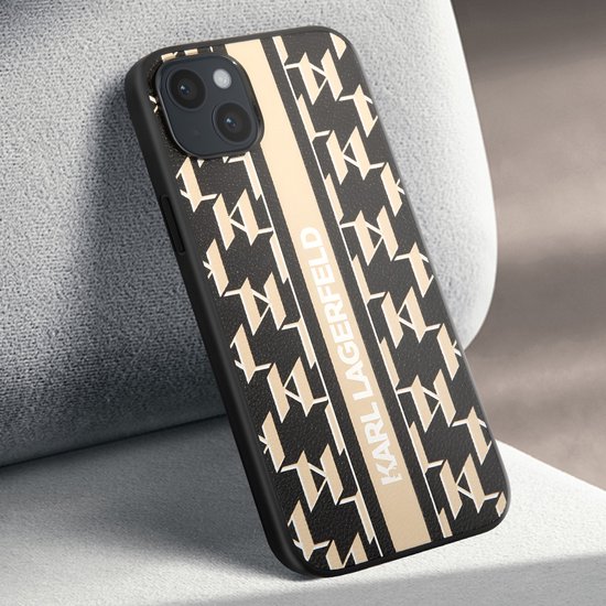 Coque arrière à rayures Monogram Karl Lagerfeld - Apple iPhone 14 (6,1") - Marron