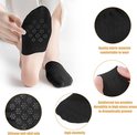 Zwarte no-show sokken met anti-slip zool, versterkte teen en hoge elasticiteit.