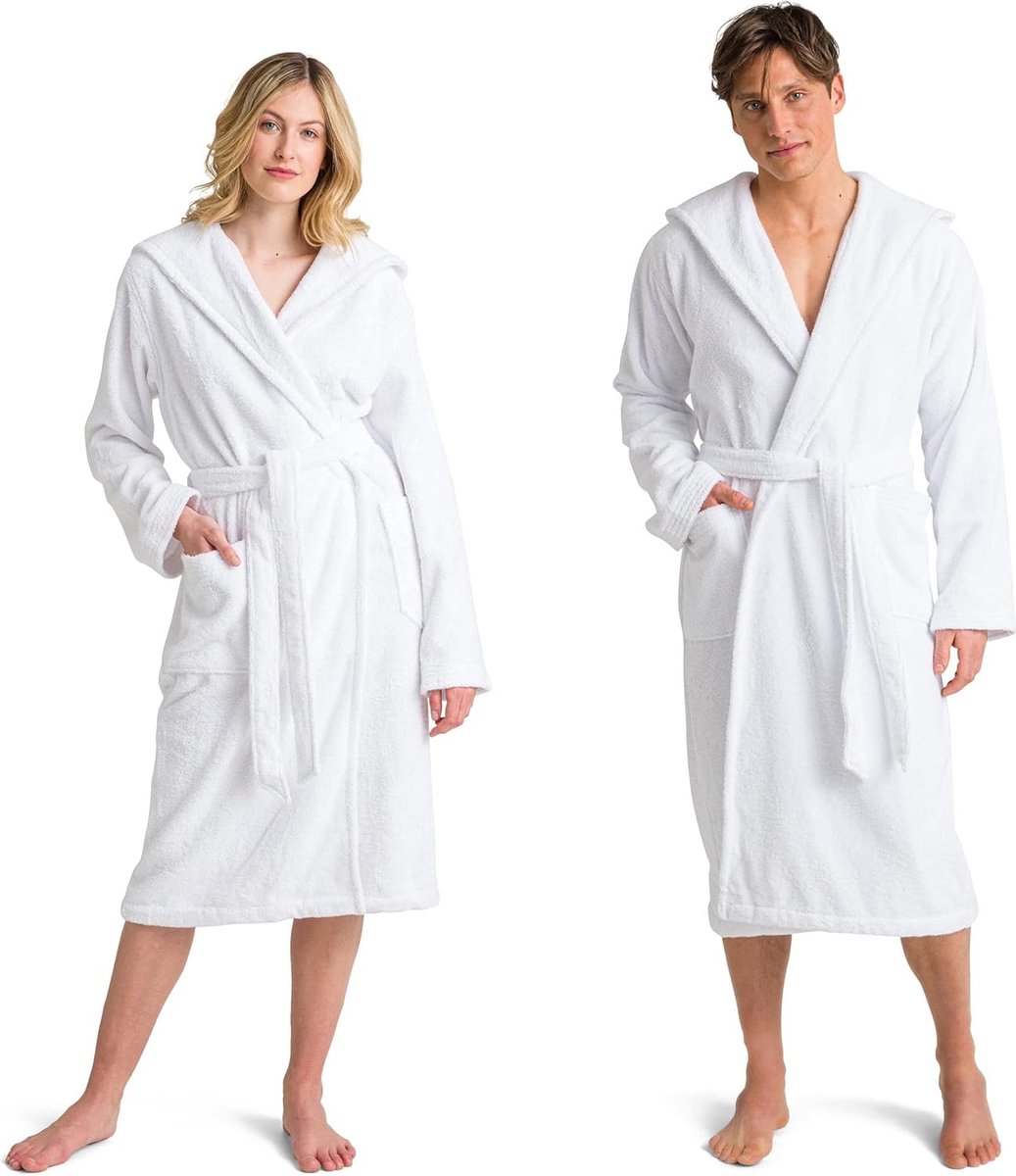 Goodivery ® Comfortabele Unisex Badjas Met Kap En Luxe Katoen Van Hoge Kwaliteit