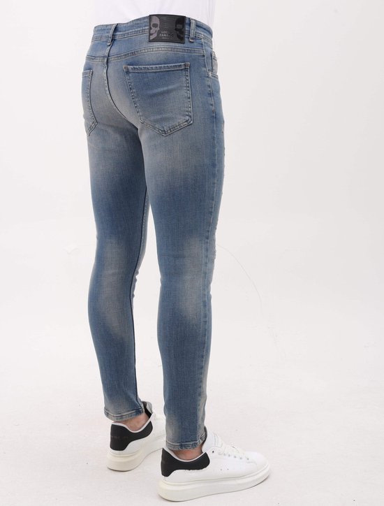 Jeans stretch Sim Fit pour homme avec déchirures - MM- S-104 - Blauw